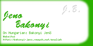 jeno bakonyi business card